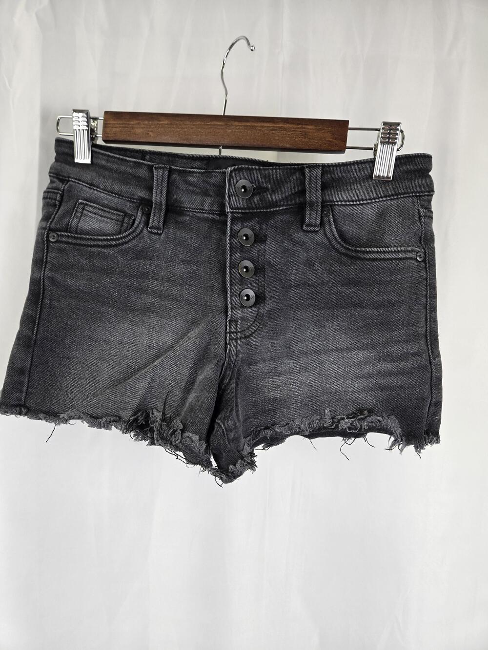 Kendall + Kylie Hipster Short Denim Shorts Juniors 3/26 Gray Frayed Hem